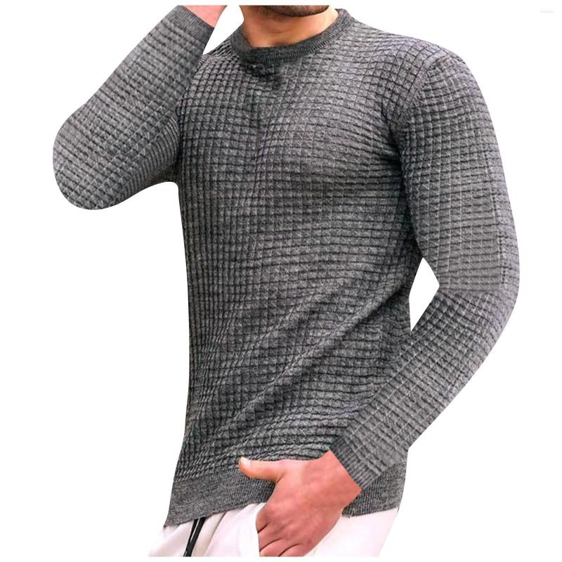 

Men's T Shirts Vintage T-shirt For Men 2023 Spring Slim Fit Plaid Sweater Round Neck Pullover Solid Casual Sports T-shirts Streetwear, White