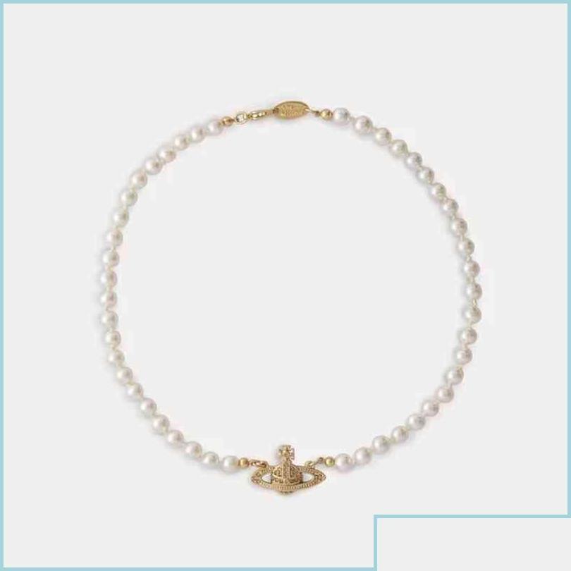 

Pendant Necklaces Fashion Vivian West Queen Pearl Fl Diamond Necklace Classic Womens Jewelry Versatile Clavicle Lobs Dayupshop Drop Dhksp