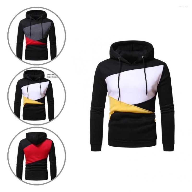 

Men's Sweaters Ultra Soft Fashion Patchwork Men Pullover Hoodie Shrink Resistant Slim Fit Male Clothing, Blackgrey