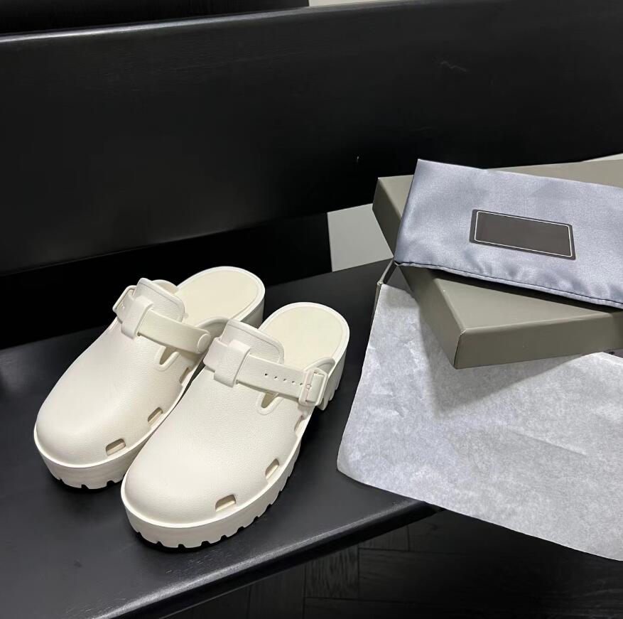 

Designer Women Slippers New Style Rubber thick-soled Sandbeach Shoe Fashion Summer Comfort Women Leisure Slipper pure color Scuffs, 04