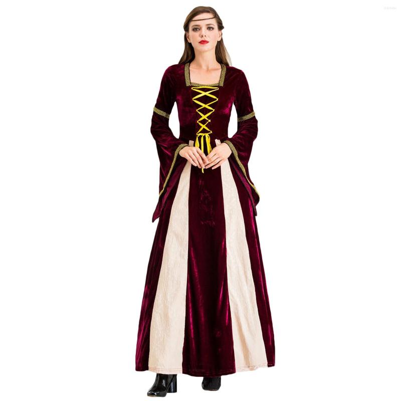 

Casual Dresses Luxury Halloween Long 2023 Autumn Winter Costume Party Retro Cosplay Dress Women Elegant Maxi Vestidos, Blue