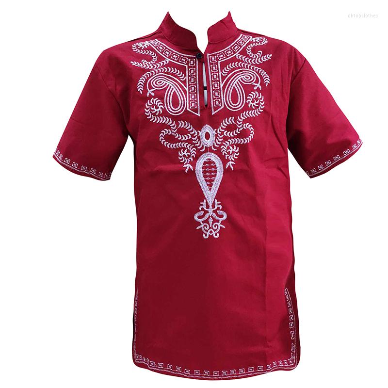 

Ethnic Clothing Muslim Mens Arab Embroidered T-shirt Dubai Male Short Caftan Wedding Tops