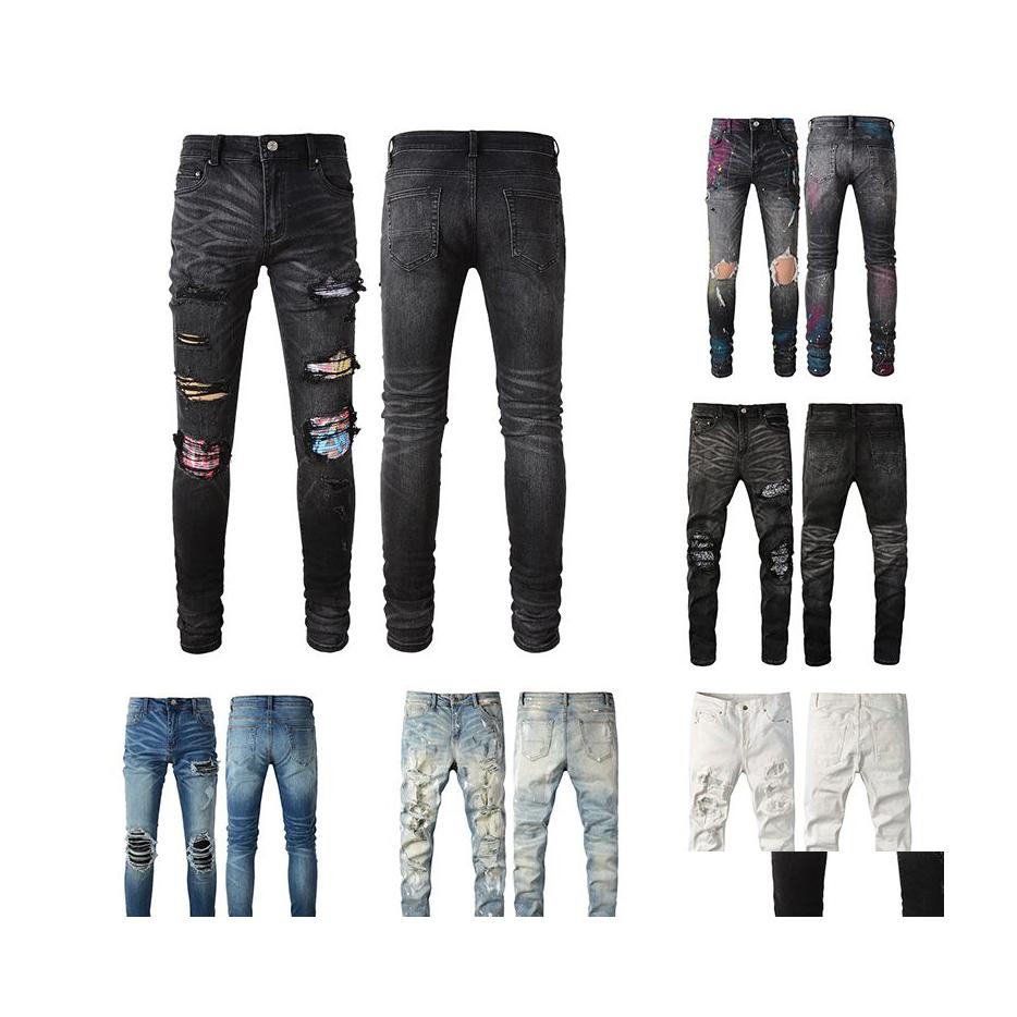 

2016 Men'S Jeans Mens Designer Paige Amirs Fashion Skinny Straight Slim Nonelastic Ripped Design Knee Tear Tight Size 2840 Long Style 202 Dhz6I
