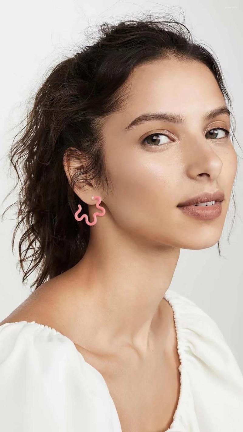 

Dangle Earrings Summer Red Pink Blue Enamel Geometric Stud Ladies Beach Party Jewelry Gift