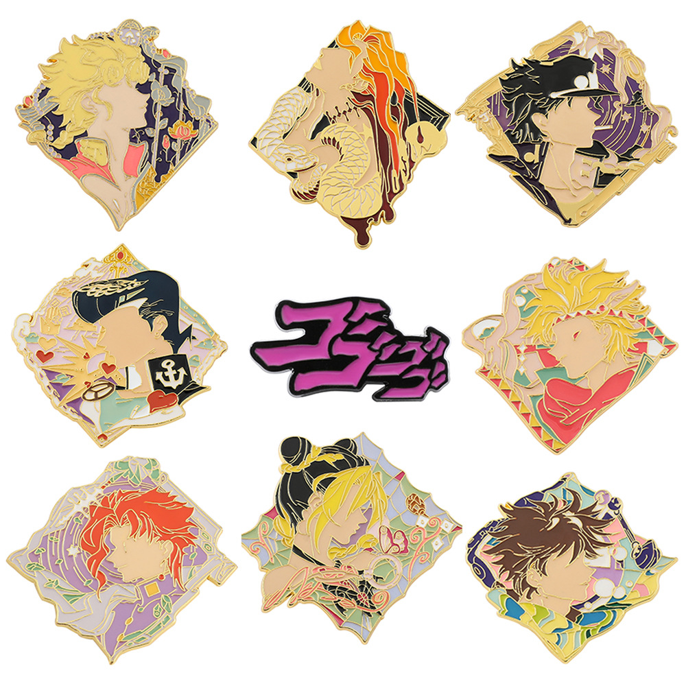 

Jojo's Bizarre Adventure figure characters collection pin Cute Anime Movies Games Hard Enamel Pins Collect Metal Cartoon Brooch, Color #1