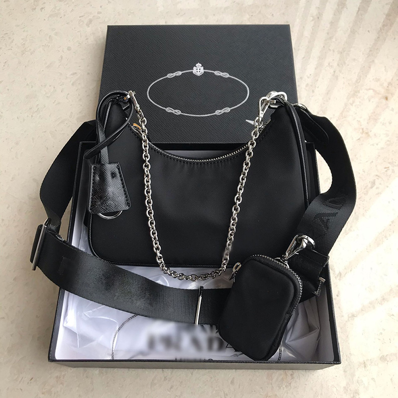 

2023 Popular Classic 3-piece Set for Women Luxury Designer Bag High Quality Handbag Cleo hobo Wallet Nylon Chain Women's Handbag Cross Shoulder Handbag Fashion Wallet