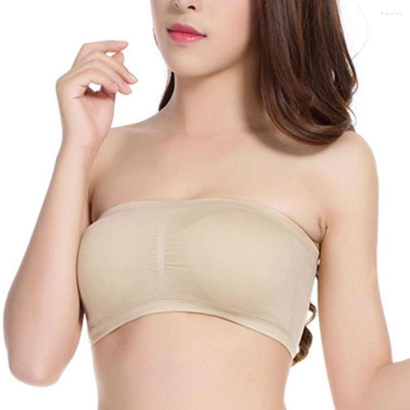 

Bustiers & Corsets Sexy Strapless Backless Padded Bras Seamless Tube Top Womens Push Up Bra, Black