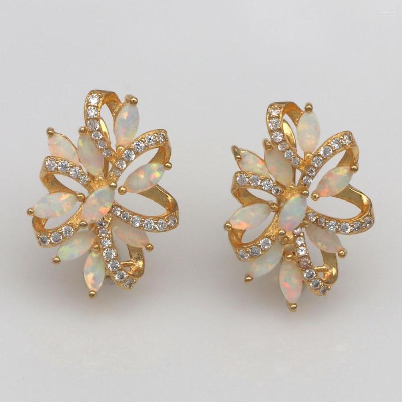 

Dangle Earrings JLE512 Top Quality White Opal Petal Buckle Women's Jewelry Gift
