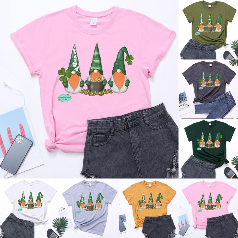 

Women' T Shirts Faceless Doll St. Patrick' Day Printed Plus Size Tshirt Women Korean Fashion Elegant Shirt Vintage Tops Sexy, Light grey