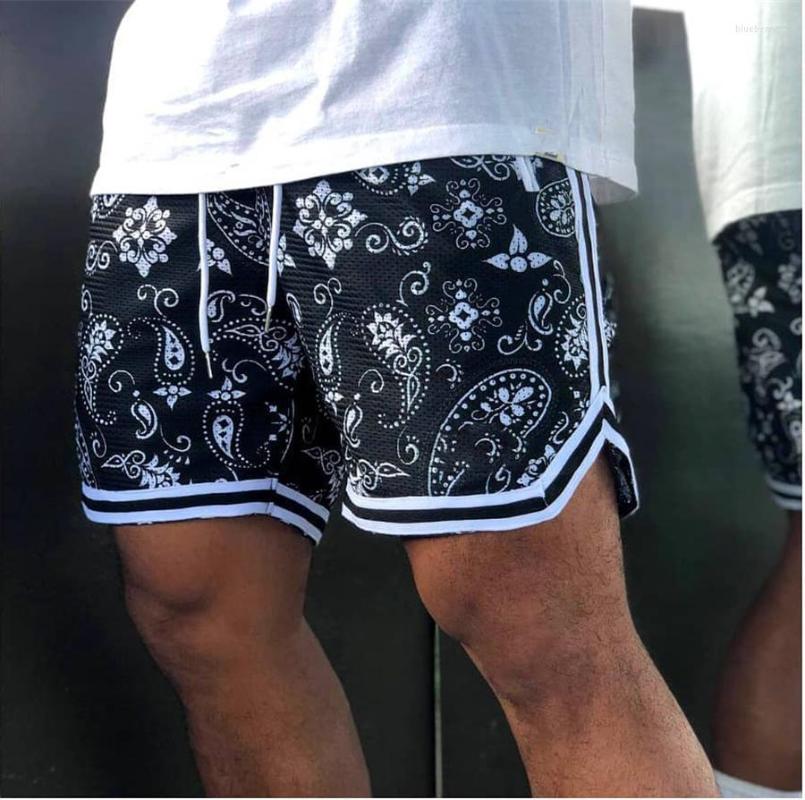 

Men's Shorts Camouflage Latest Splicing Mesh Breathable Fitness Sports Leisure Basketball Pants Outdoor Running Training, Blue white