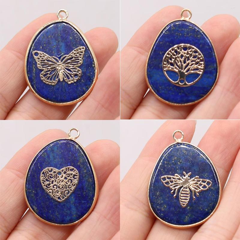 

Pendant Necklaces Energy Natural Lapis Lazuli Irregular Drop-shaped Amulet Charms For Jewelry Making DIY Necklace Earring Accessories
