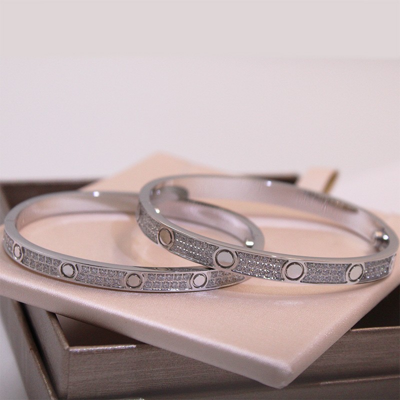 

Silver full diamond screwdriver bracelet designer love bracelets men and women fashion classic bracelets party wedding xmas valentines day luxury jewelry gifts