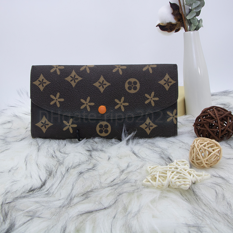

Card holders M60697 wallet Women's Coin Purses Emilie long 2023 mens louiseity Purse card 4 credit viutonity Floral slots Genuine Leather Luxury Designer button Man, Mon0gram red