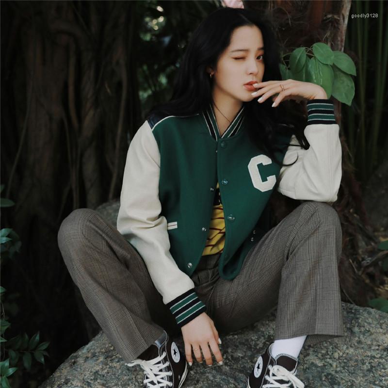 

Men' Jackets Fashion Baseball Uniform Green Men Clothing Letter Embroidery Men' Bomber Jacket Arrival Patchwork High Street