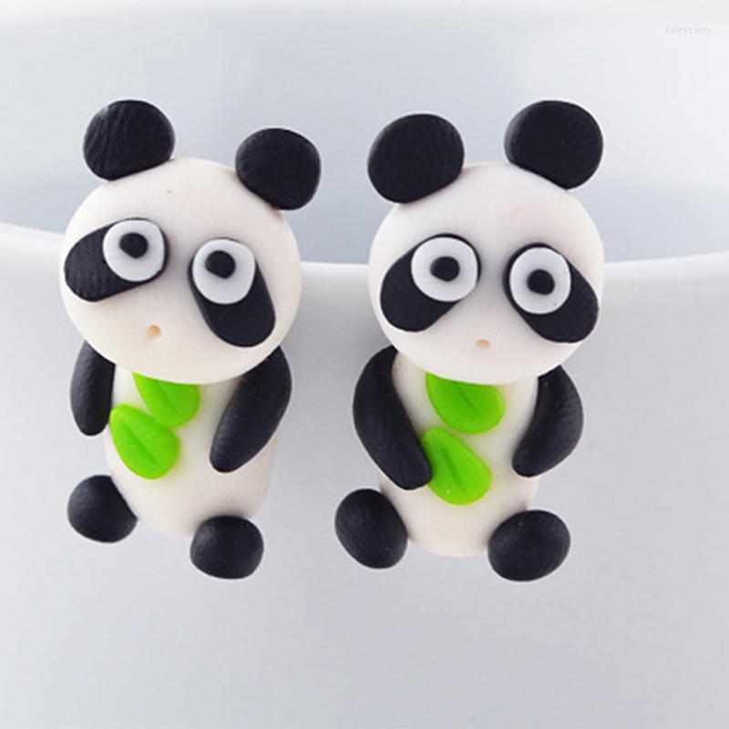 

Stud Earrings Polymer Clay Animal Lovely Panda Women Jewelry Christmas Gift