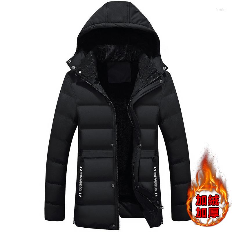 

Men's Down 2023 Designer Padded Jacket Plus Velvet Thickening Trendy To Keep Warm Hooded, Black