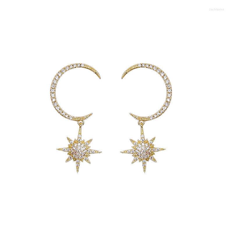

Dangle Earrings Star Moon Stud Asterism Pearls Crystals Pendant For Women 2023 Trendy Korean Charm Luxury Jewelry Earring Gifts