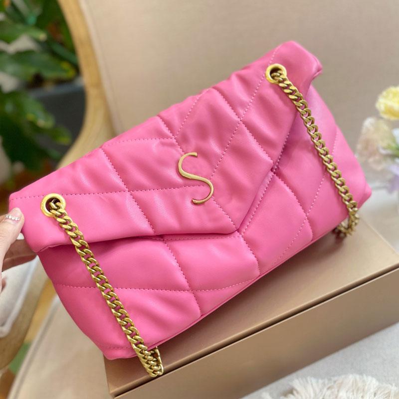 

Loulou Puffer Cloud Shoulder Bag Women Quilted Handbags Purse Flap Messenger Crossbody Bags Genuine Leather Fashion Letters Inside Zip Pocket Solid Color Wallets