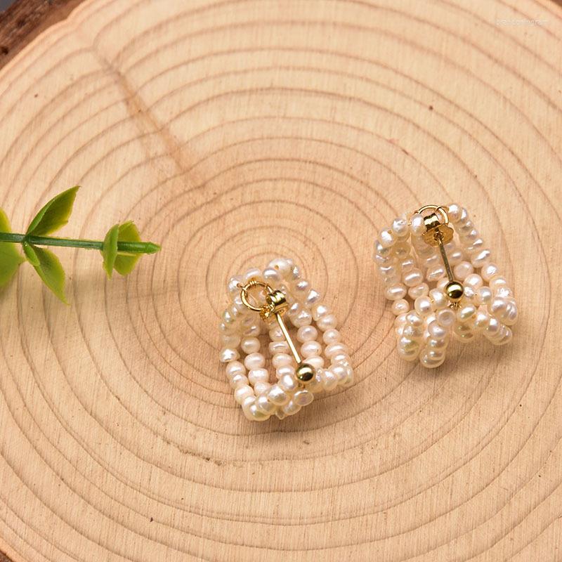 

Stud Earrings Original Design Small Natural Freshwater Pearl Handmade Fine Jewelry For Women Girls Party Wedding Costume
