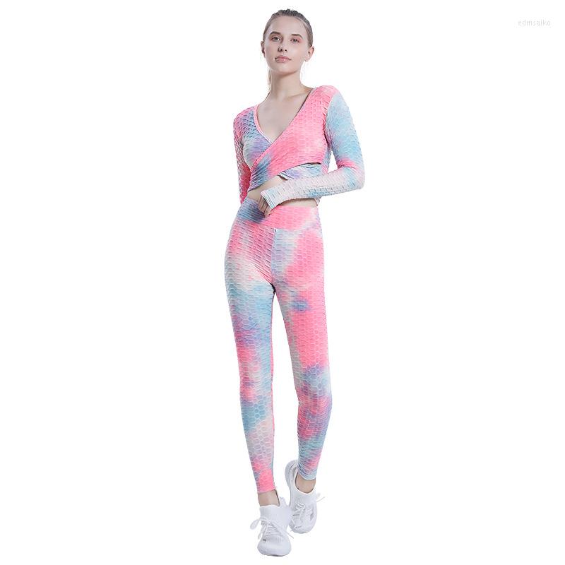 

Active Sets Yoga Fashion Women Suit Tie Dye Gym For Long Sleeve Womens Tracksuit Sport Set Ladies Women's Clothing, Blue