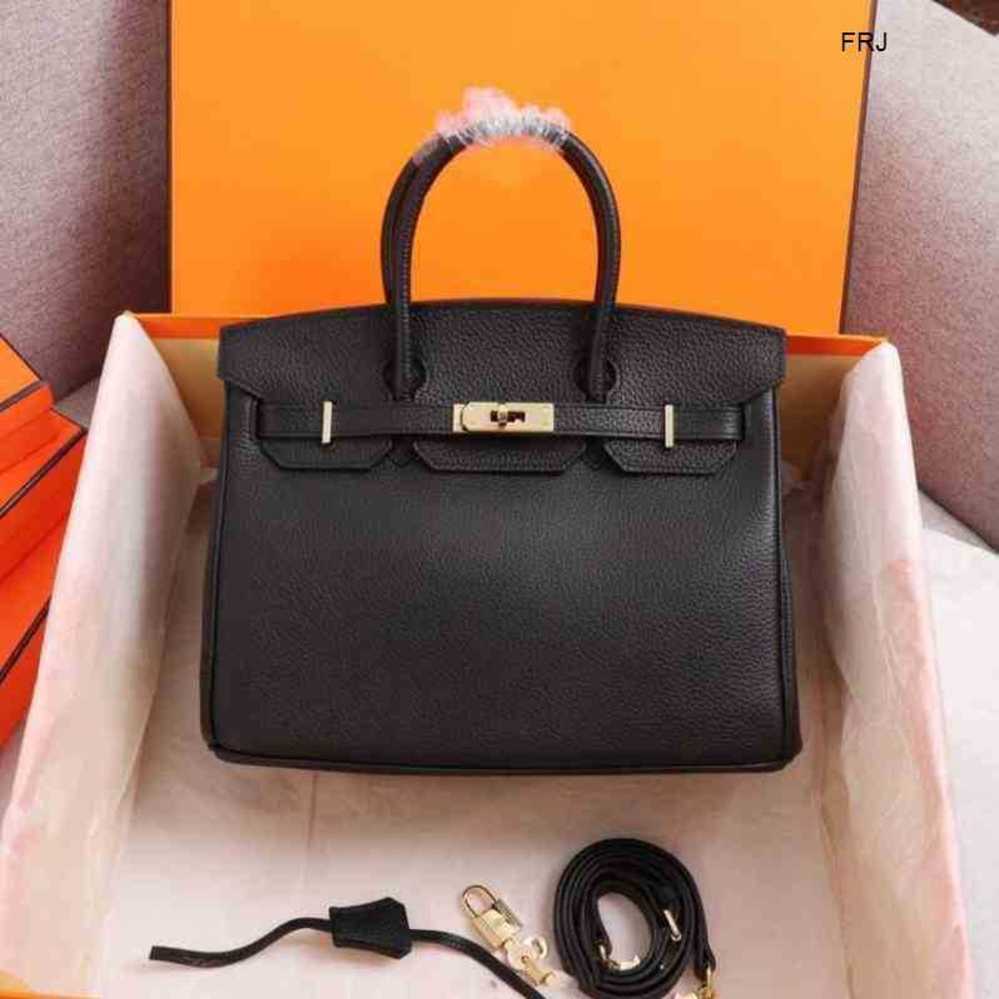 

Designer Handbags Birkin Bags Tote Womens Classic Manual Fashion Top Layer Cowhide Litchi Pattern Pochette Rouge Togo Gold Hardware Have Logo frj J5P3, Original box
