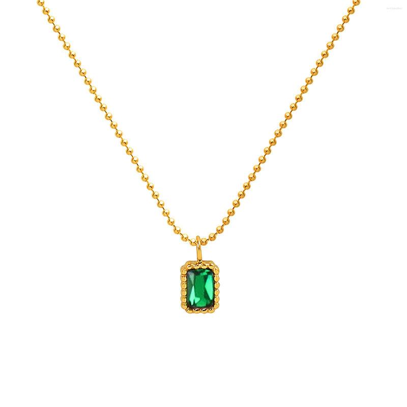 

Pendant Necklaces Green Cubic Zirconia Stone Necklace For Women Dainty Charm Her Gift