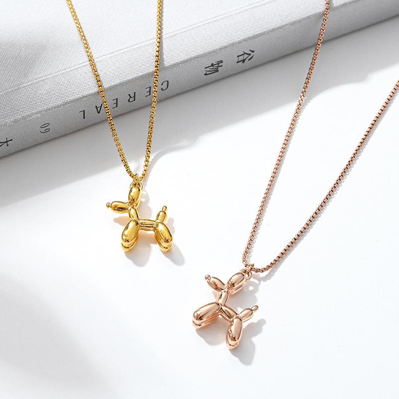 

Pendant Necklaces 18k Gold Rose Plated Simple Personality Puppy Necklace Cute Balloon Three-dimensional Dog Animal For WomenPendant