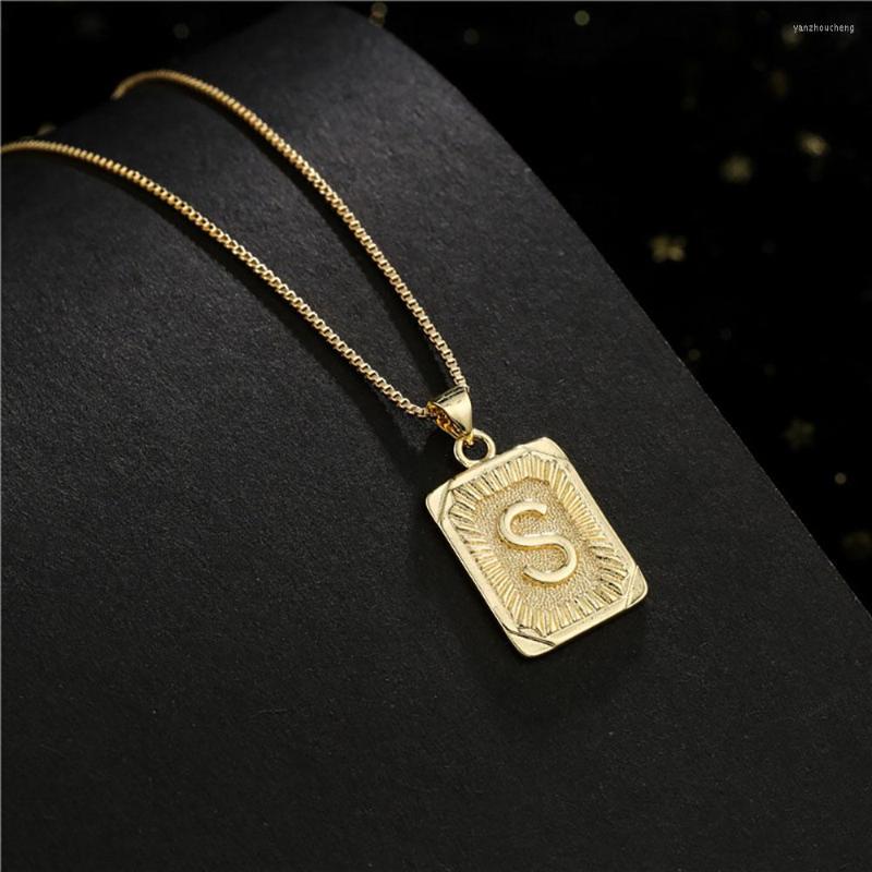 

Pendant Necklaces 26 Letter Stainless Steel Gold Color Choker Initial Necklace Women Alphabet Chains Jewelry Wholesale