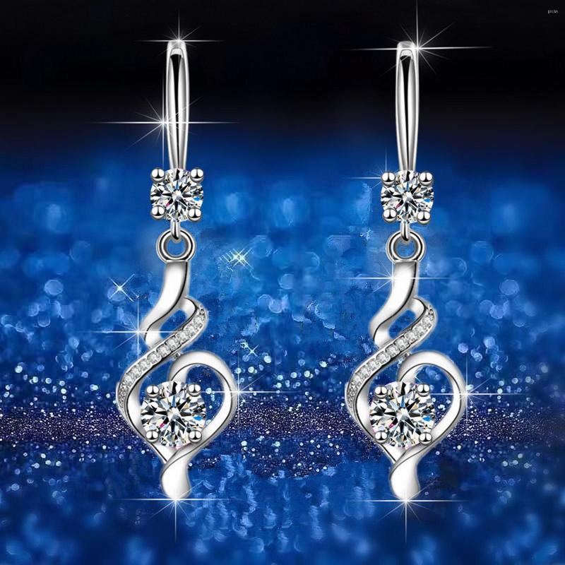 

Hoop Earrings Luxury Simple Water Drops Shiny Diamonds Fashion Women's Zircon Vintage Small Hoops
