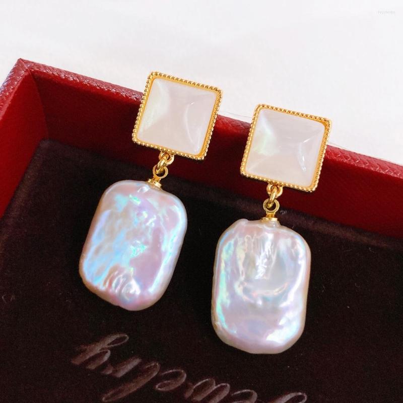

Dangle Earrings Natural Square Keshi Pearl Jewelry Women Handmade Baroque