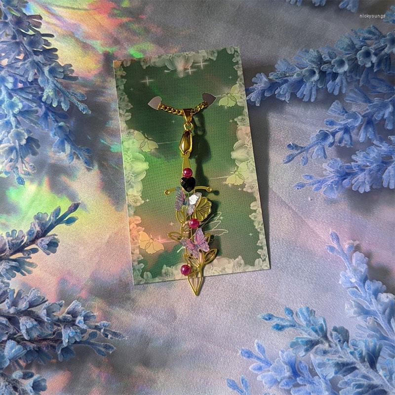 

Chains Handmade Sword And Butterfly Necklace Fairy Coquettish Goblin Core Y2k
