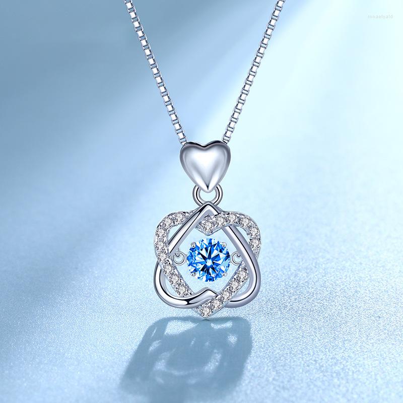 

Chains Smart Sea Blue Topaz Temperament Light Luxury Full Diamond Pendant Female
