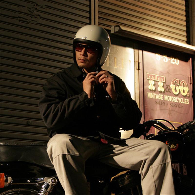 

Motorcycle Helmets Helmets&CO Korea Style Vintage Open Face Helmet Retro Fiberglass LightWeight Shell Motorbike Jet Hemlets Moto Casco, Gloss silvery