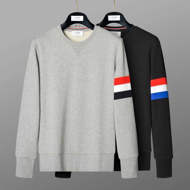 

Fashion Fashion Brand Men's Tb Thom Cotton Round Neck Pullover Sweater Autumn New Trend Large Long Sleeve, Black