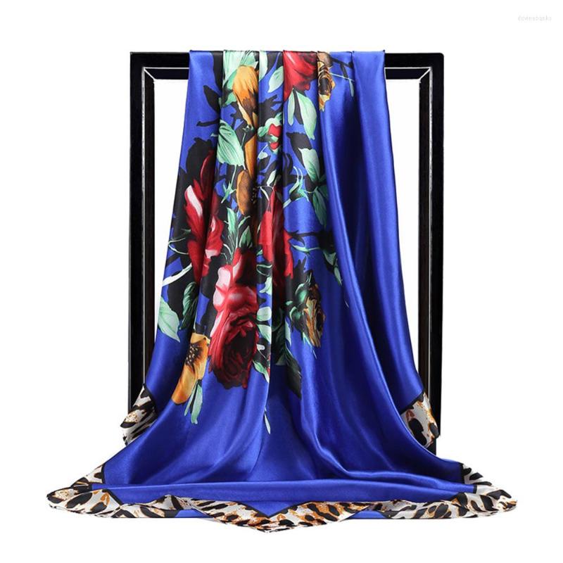 

Scarves Scarf Silk Satin Square 90 90cm Neck Hair Tie Bag Warp Women Summer Bandana Muslim Mulberry Fashion Ladies Headband