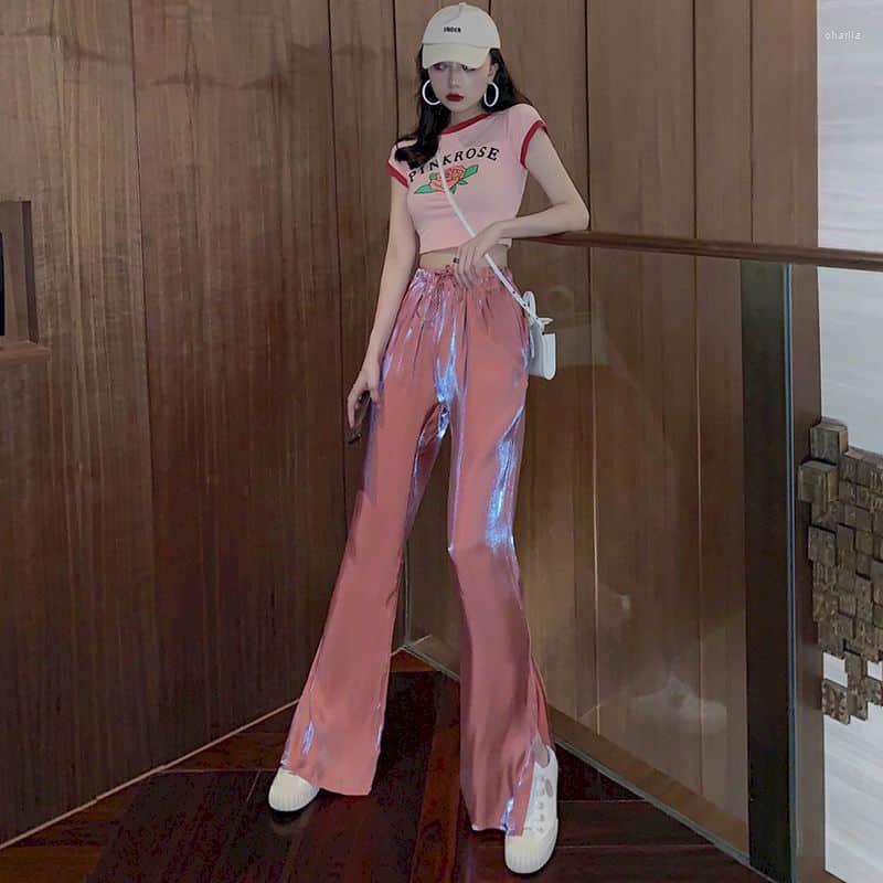 

Women's Pants 2023 Spring Autumn Goth Women Wide Leg Streetwear High Waist Oversized Trousers Womans Straight Couple Clothes Punk, Black