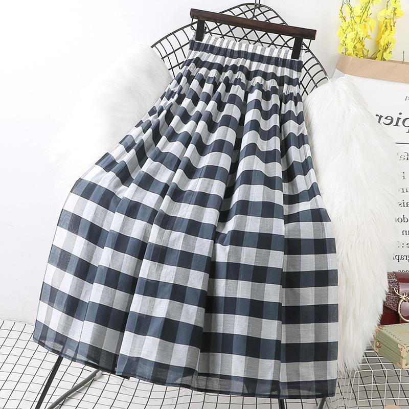 

Skirts 2023 Spring Summer Long Pleated Women Korean Style Vintage Stripe Aesthetic High Waist Midi Skirt Female, Black