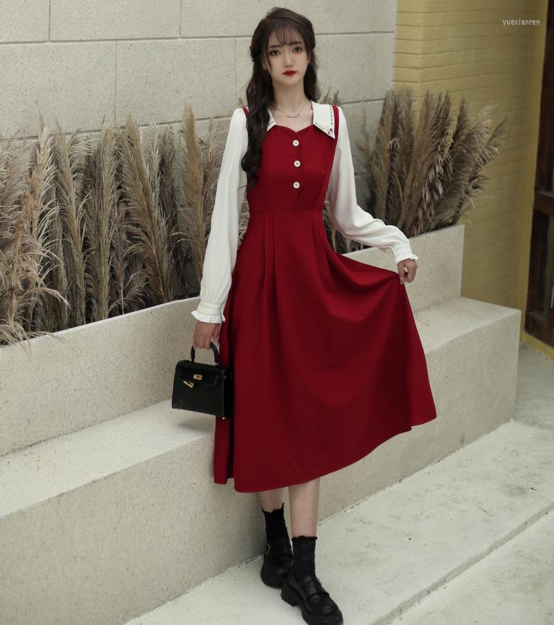 

Casual Dresses Big Yards Of Fat Girl French A Word Autumn Covering Belly Thin Temperament Embroidered Dress, Black