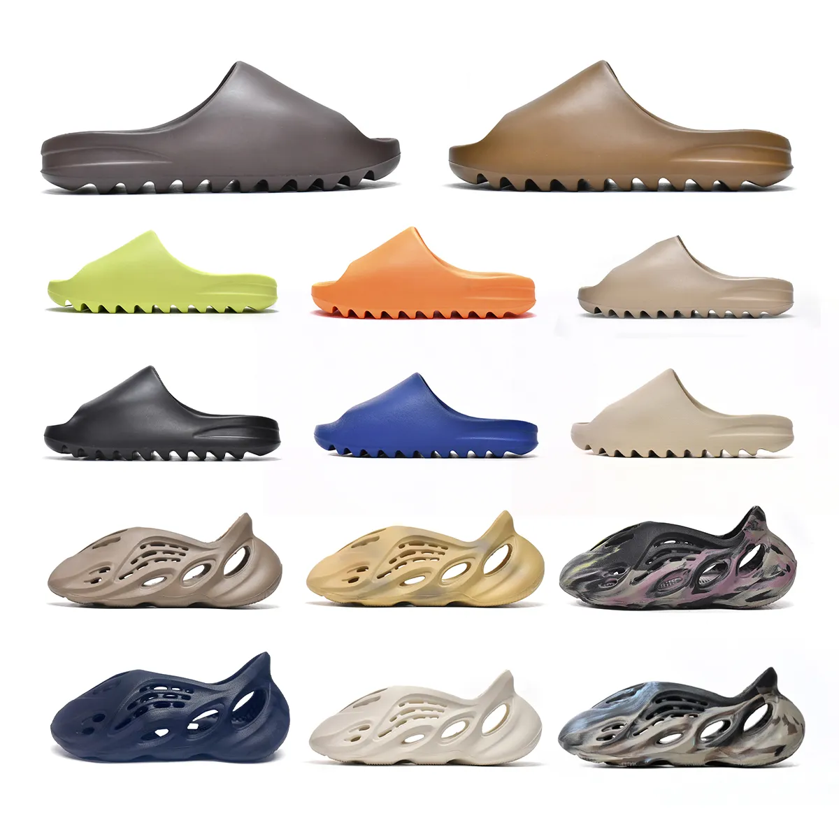

designer slippers men woman slider FOAM RUNNER vermillion mineral blue onyx pure sandals slide slipper ochre bone resin clog desert ararat runr slides shoe Size 35-45, Colour 10
