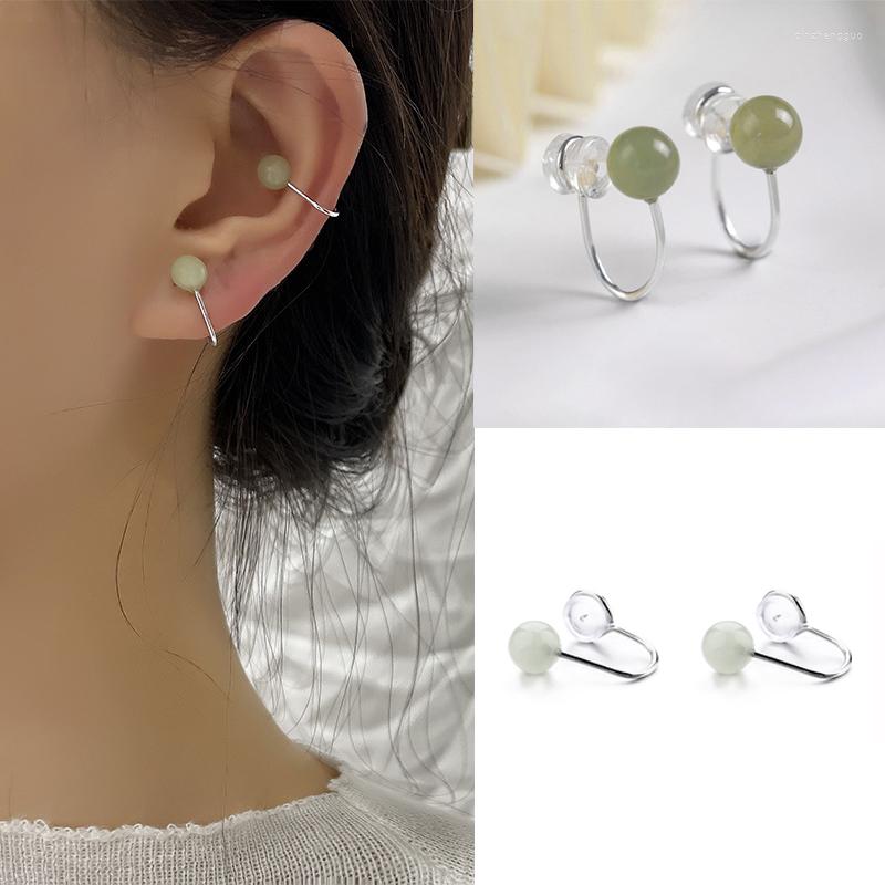 

Backs Earrings Chinese Style Ear Bone Clip For Women Vintage National Tide Ancient Artificial Opal Earring No Hole Rings Kolczyki