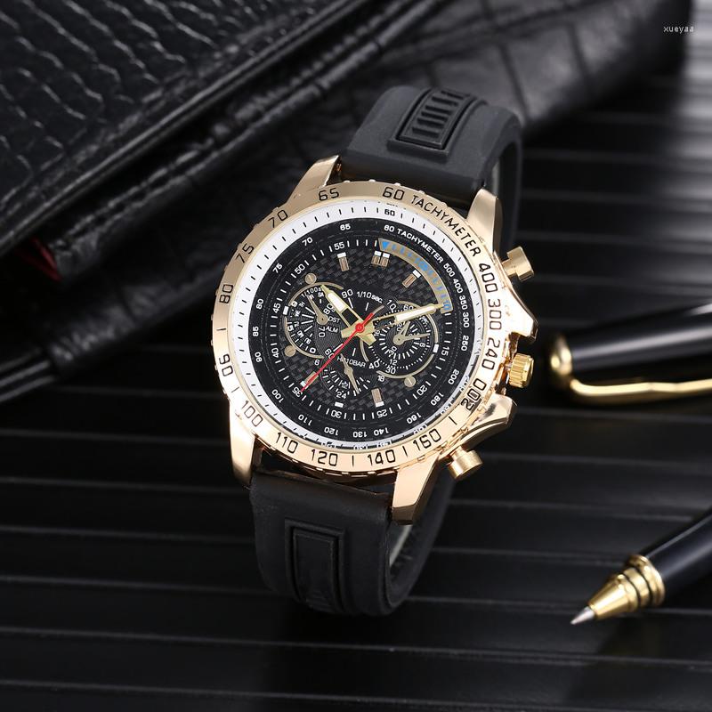 

Wristwatches 2023 Famous Trend Brand Watches For Men Luxury Big Dial Silicone Band Watch Men's Fashion Casual Quartz, Gold