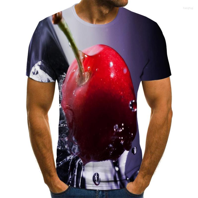 

Men's T Shirts T-shirt 3D Cherry Print Round Neck Street Style Tops Fruit, Dx116