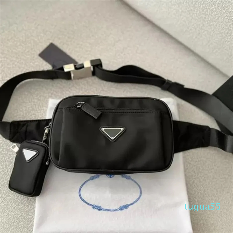 

Black Chest Bag Designer Fanny Pack Waist Bags Women Mens Packs Nylon Canvas Bumbag, P letter(no box)