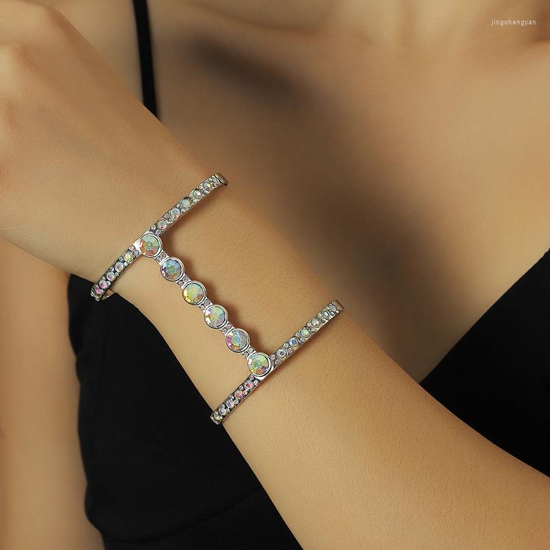 

Bangle 2023 Fashion Adjustable Colorful Crystal Bilezik Cuff Opening Bracelet For Women Jewelry Gift Mujer Pulseras