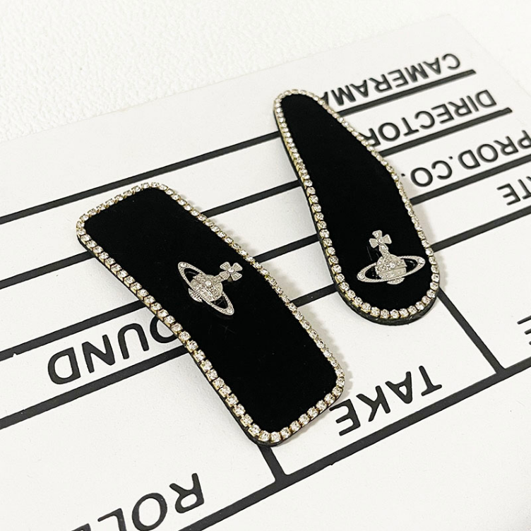 

Fashion Barrettes Designer Women Autumn Winter Classic Black Rhinestone Hairpin Luxury Brand BB Clip Leisure Hairclips High Sense Hairpin Hair Clips, Water droplet
