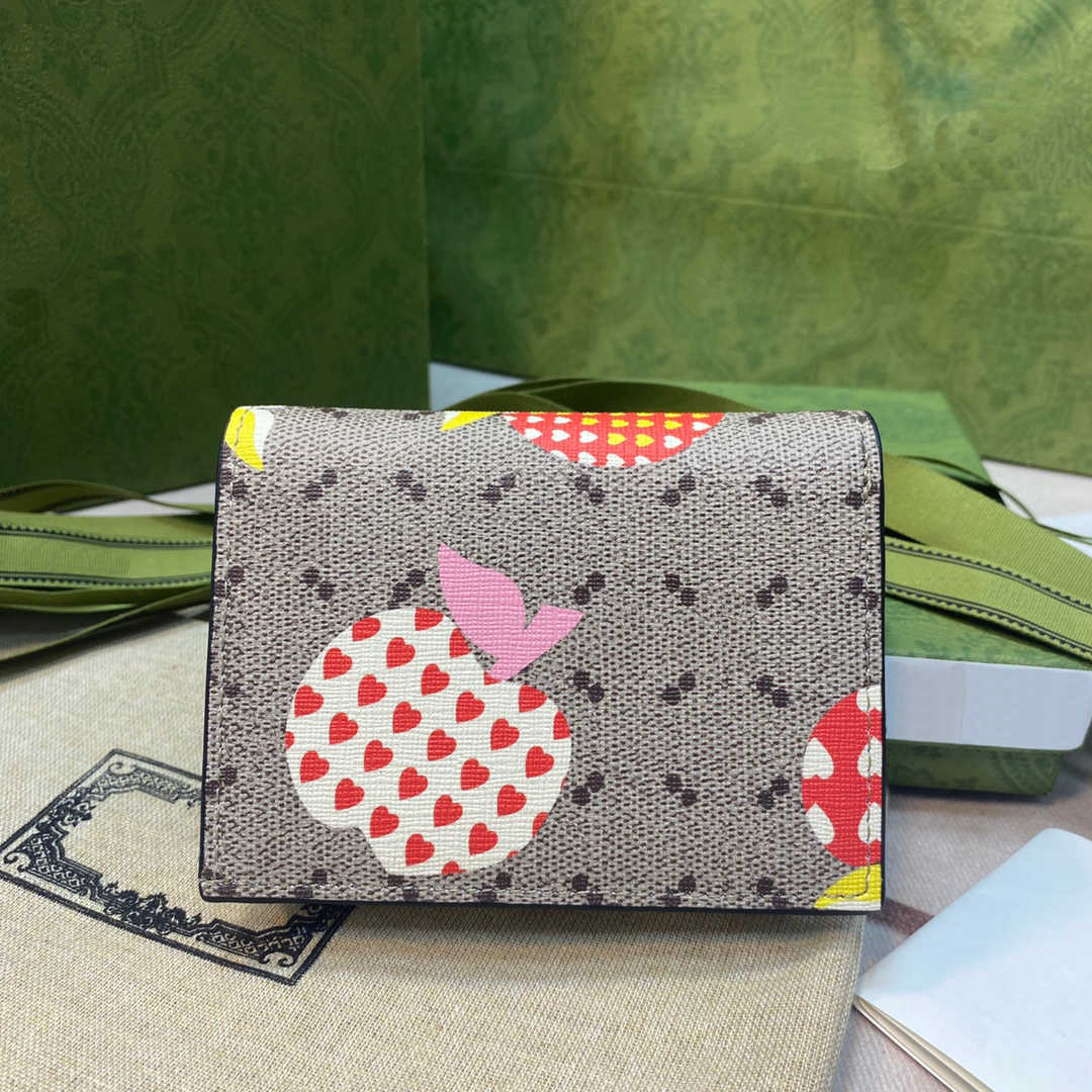 

Hot Wallets Purses G Letther Wallet Designer Wallet Ladies Hot Fashionable And Versatile Love Heart Type Apple Pattern Purse, Gec02 11x8.5x3cm