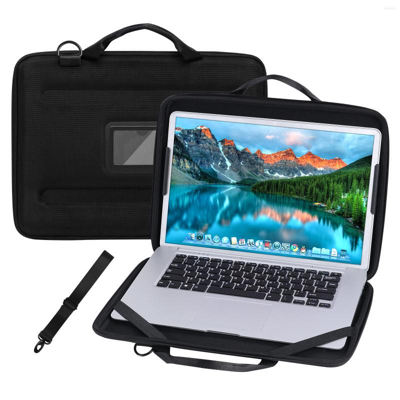 

Briefcases 14 Inch Laptop Case Hard Shell 360°Protective Shockproof Chromebook Bag Sleeve Cover Handle Shoulder Strap Computer, Black