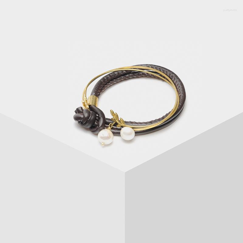 

Link Bracelets Amorita Boutique Fashion Natural Freshwater Pearl Cortex Bangles