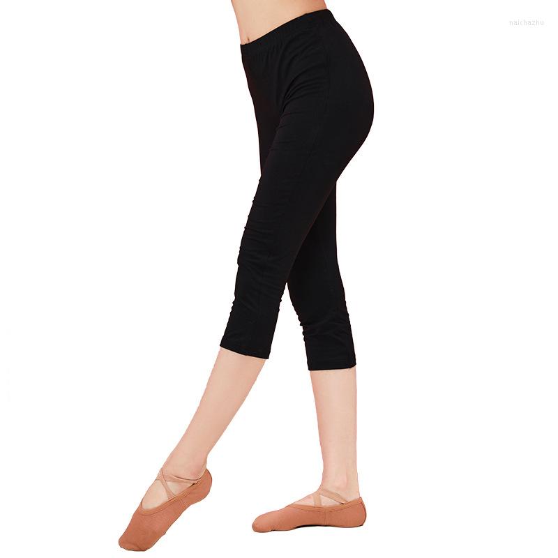 

Stage Wear Women Dance Accessory Super Elastic Pants Black Leggings Tights Belly Training Clothes For Girls Nine Minutes, Cropped trousers