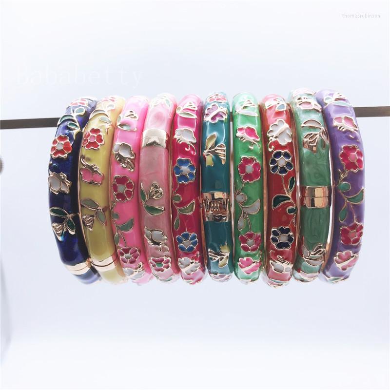 

Bangle Wholesale10pcs Lovely Chinese Handmade Cloisonne Bracelets Flowers Child